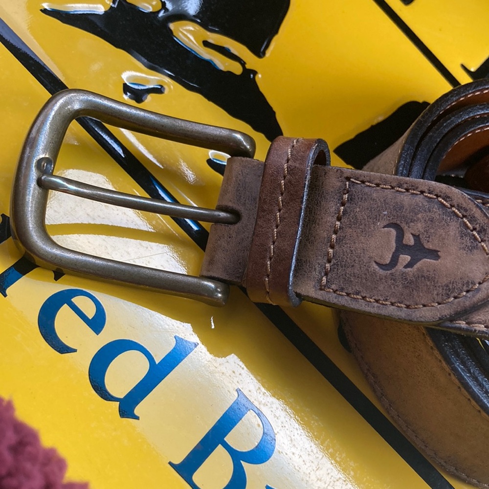 TRASK brown leather belt